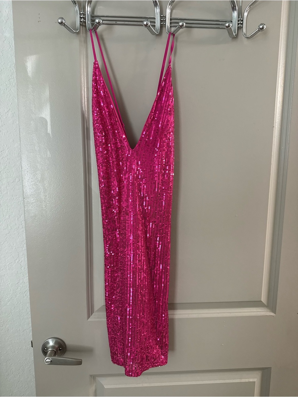 Bozzolo Pink Sequin Fringe Dress Size Small $8